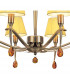 Siena Pendant Round 8 Light E14 Antique Brass With Amber Cream Shades And Amber Crystal-5