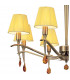 Siena Pendant Round 8 Light E14 Antique Brass With Amber Cream Shades And Amber Crystal-6
