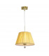 Siena Pendant Round 1 Light E27 Polished Brass With Amber Cream Shade And Clear Crystal-1