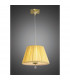 Siena Pendant Round 1 Light E27 Polished Brass With Amber Cream Shade And Clear Crystal-2