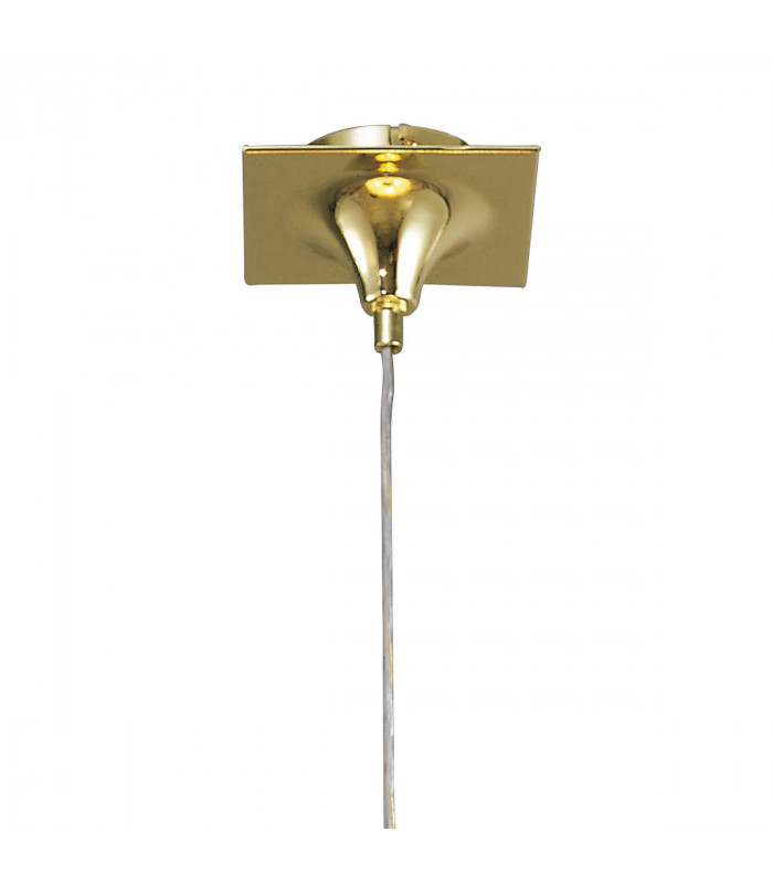 Siena Pendant Round 1 Light E27 Polished Brass With Amber Cream Shade And Clear Crystal-3