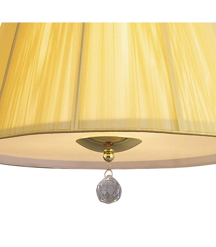 Siena Pendant Round 1 Light E27 Polished Brass With Amber Cream Shade And Clear Crystal-6