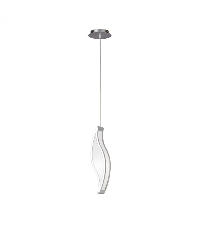Sintesys Pendant E27 1 Light E27 Polished Chrome/White Acrylic CFL Lamps INCLUDED-1