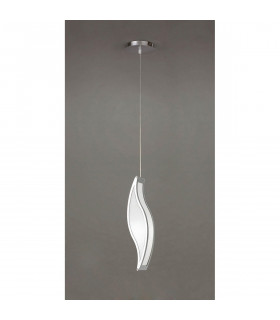Sintesys Pendant E27 1 Light E27 Polished Chrome/White Acrylic CFL Lamps INCLUDED-2