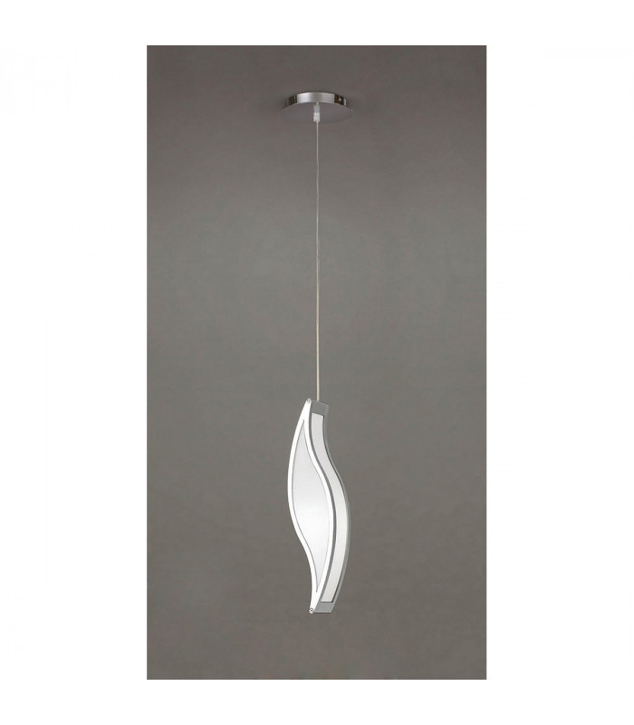Sintesys Pendant E27 1 Light E27 Polished Chrome/White Acrylic CFL Lamps INCLUDED-2