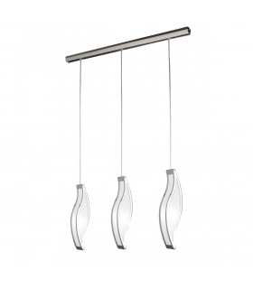 Sintesys Linear Pendant 3 Drop GU10 3 Light Bar Polished Chrome CFL Lamps INCLUDED-1
