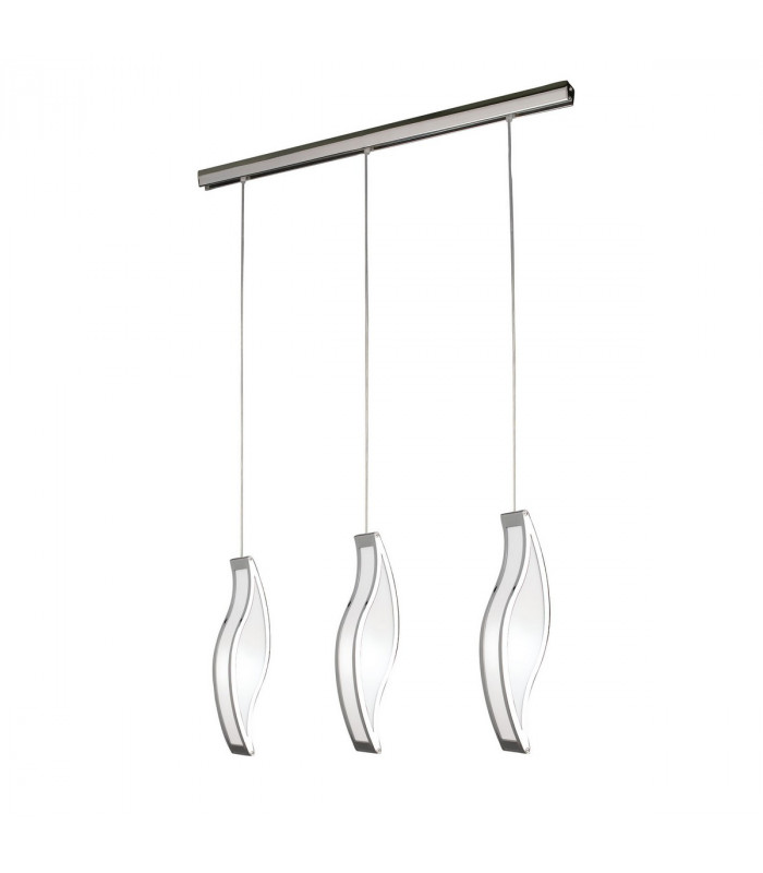 Sintesys Linear Pendant 3 Drop GU10 3 Light Bar Polished Chrome CFL Lamps INCLUDED-1
