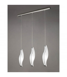 Sintesys Linear Pendant 3 Drop GU10 3 Light Bar Polished Chrome CFL Lamps INCLUDED-2