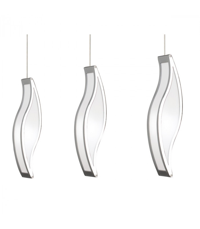 Sintesys Linear Pendant 3 Drop GU10 3 Light Bar Polished Chrome CFL Lamps INCLUDED-5