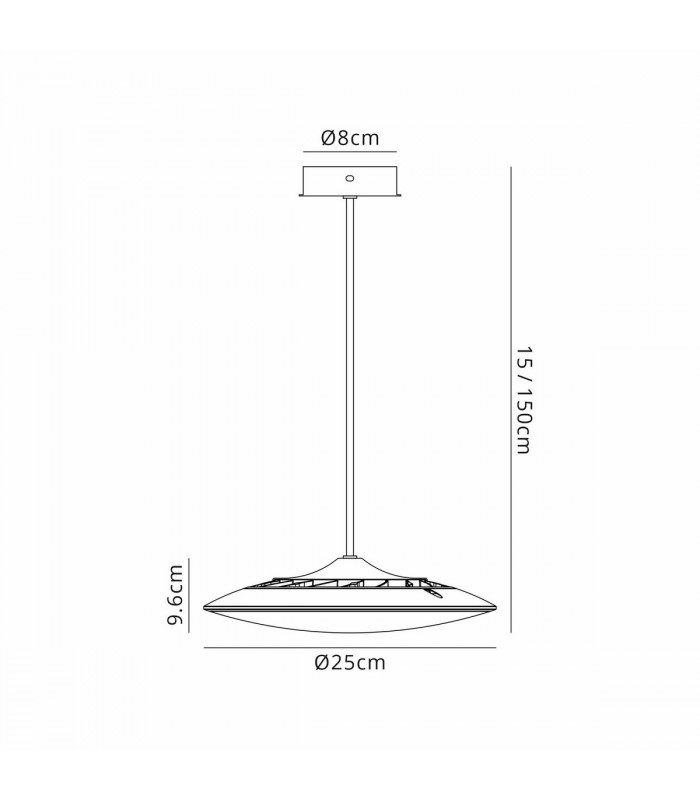Slim LED Pendant 25cm Round 16W LED 4000K 1440lm Black 3yrs Warranty-6