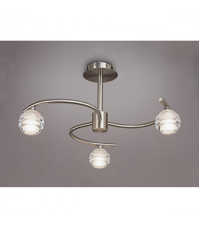 Sphere Semi Flush 3 Light G9 Satin Nickel-2