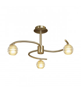 Sphere Semi Flush 3 Light G9 Antique Brass-1