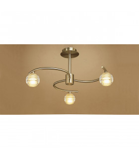 Sphere Semi Flush 3 Light G9 Antique Brass-2