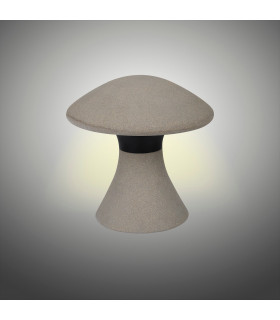 Taos Large Mushroom Bollard 12W LED 3000K 905lm IP65 Dark Grey Cement 3yrs Warranty-2
