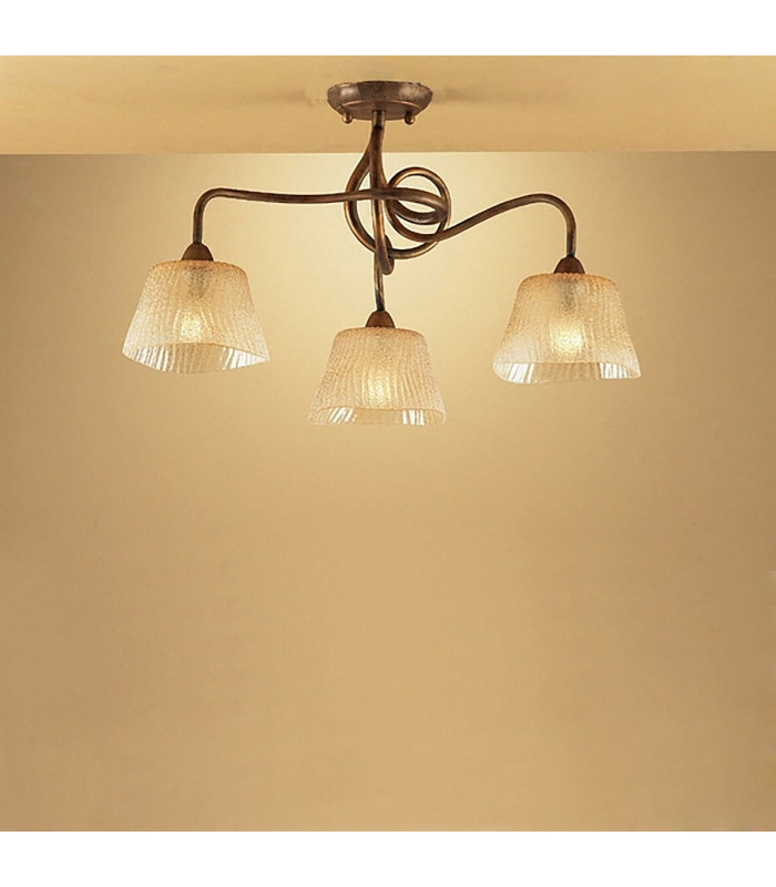 (0039 003) Tentacle Ceiling 3 Light E14 Rustic Gold-2