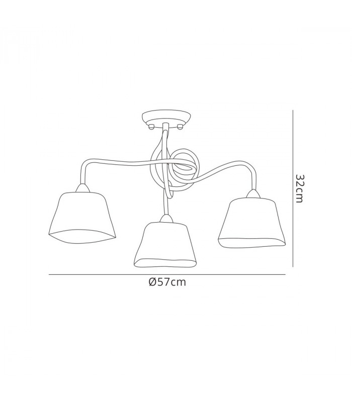 (0039 003) Tentacle Ceiling 3 Light E14 Rustic Gold-6
