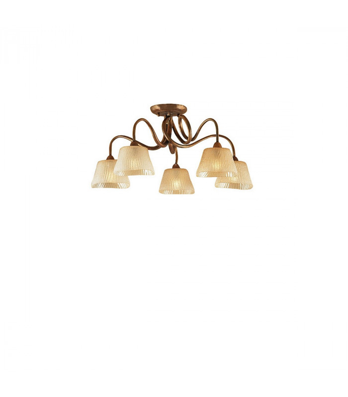 (0039 002) Tentacle Ceiling 5 Light E14 Rustic Gold-1