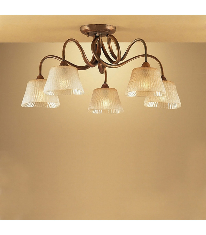 (0039 002) Tentacle Ceiling 5 Light E14 Rustic Gold-2