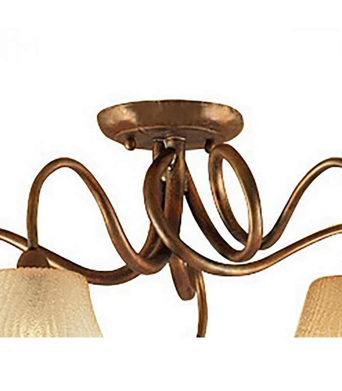(0039 002) Tentacle Ceiling 5 Light E14 Rustic Gold-3