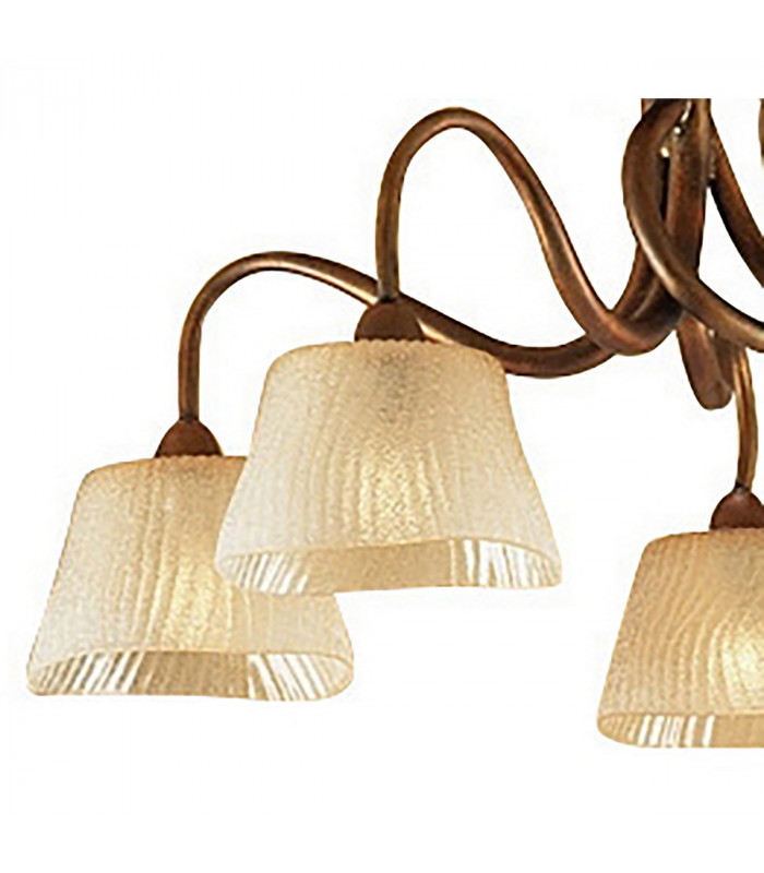 (0039 002) Tentacle Ceiling 5 Light E14 Rustic Gold-4