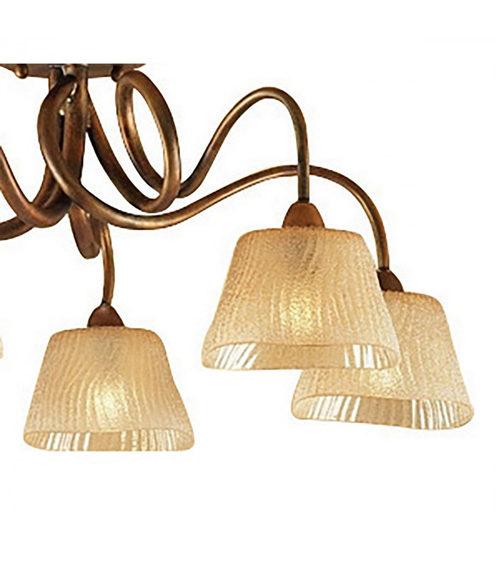 (0039 002) Tentacle Ceiling 5 Light E14 Rustic Gold-5