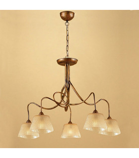(0039 001) Tentacle Pendant 5 Light E14 Rustic Gold-2