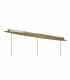 Tiffany Linear Pendant 3+3 Light E27+G9 Line Antique Brass With White Shades & Clear Crystal-3
