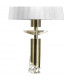 Tiffany Linear Pendant 3+3 Light E27+G9 Line Antique Brass With White Shades & Clear Crystal-5