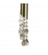 Tiffany Linear Pendant 3+3 Light E27+G9 Line Antique Brass With White Shades & Clear Crystal-6