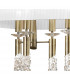 Tiffany Pendant 6+6 Light E27+G9 Oval Antique Brass With White Shade & Clear Crystal-6