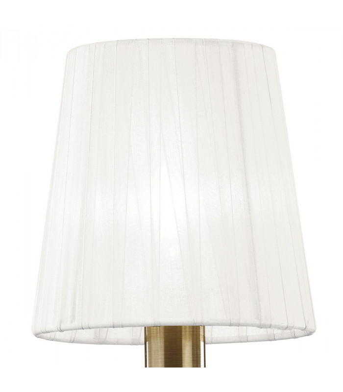 Tiffany Wall Lamp Switched 2+2 Light E14+G9 Antique Brass With White Shades & Clear Crystal-4