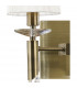 Tiffany Wall Lamp Switched 2+2 Light E14+G9 Antique Brass With White Shades & Clear Crystal-5