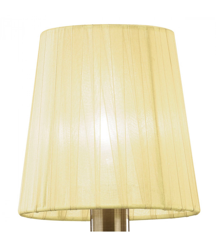 Tiffany Wall Lamp Switched 2+2 Light E14+G9 Antique Brass With Cream Shades & Clear Crystal-4