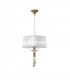 Tiffany Pendant 3+1 Light E27+G9 Antique Brass With White Shade & Clear Crystal-1