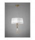 Tiffany Pendant 3+1 Light E27+G9 Antique Brass With White Shade & Clear Crystal-2