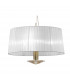 Tiffany Pendant 3+1 Light E27+G9 Antique Brass With White Shade & Clear Crystal-4