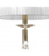 Tiffany Pendant 3+1 Light E27+G9 Antique Brass With White Shade & Clear Crystal-5