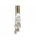 Tiffany Pendant 3+1 Light E27+G9 Antique Brass With White Shade & Clear Crystal-6
