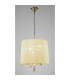 Tiffany Pendant 3+3 Light E14+G9 Antique Brass With Cream Shade & Clear Crystal-2