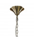 Tiffany Pendant 3+3 Light E14+G9 Antique Brass With Cream Shade & Clear Crystal-3