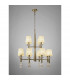 Tiffany Pendant 2 Tier 12+12 Light E14+G9 Antique Brass With Cream Shades & Clear Crystal-2