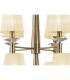 Tiffany Pendant 2 Tier 12+12 Light E14+G9 Antique Brass With Cream Shades & Clear Crystal-5
