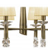Tiffany Pendant 2 Tier 12+12 Light E14+G9 Antique Brass With Cream Shades & Clear Crystal-6