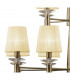 Tiffany Pendant 2 Tier 12+12 Light E14+G9 Antique Brass With Cream Shades & Clear Crystal-7
