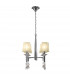 Tiffany Pendant 4+4 Light E14+G9 Polished Chrome With Cream Shades & Clear Crystal-1
