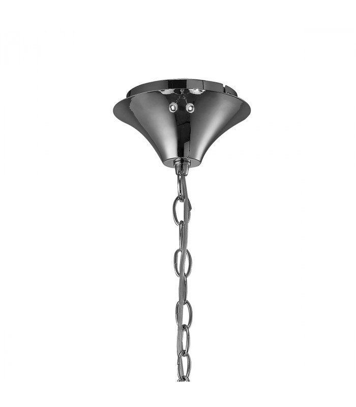Tiffany Pendant 4+4 Light E14+G9 Polished Chrome With Cream Shades & Clear Crystal-3