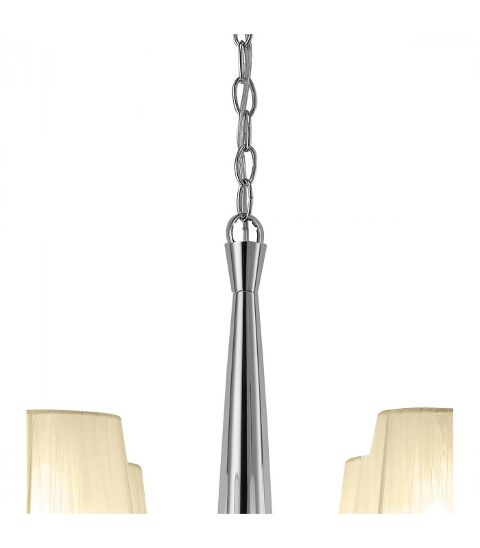 Tiffany Pendant 4+4 Light E14+G9 Polished Chrome With Cream Shades & Clear Crystal-4