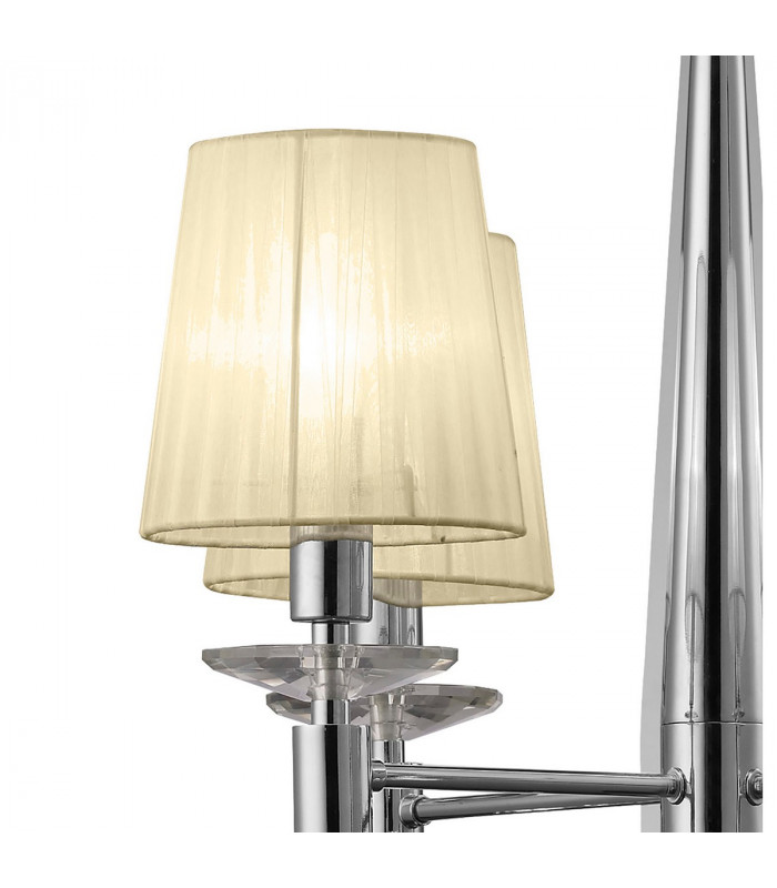 Tiffany Pendant 4+4 Light E14+G9 Polished Chrome With Cream Shades & Clear Crystal-6