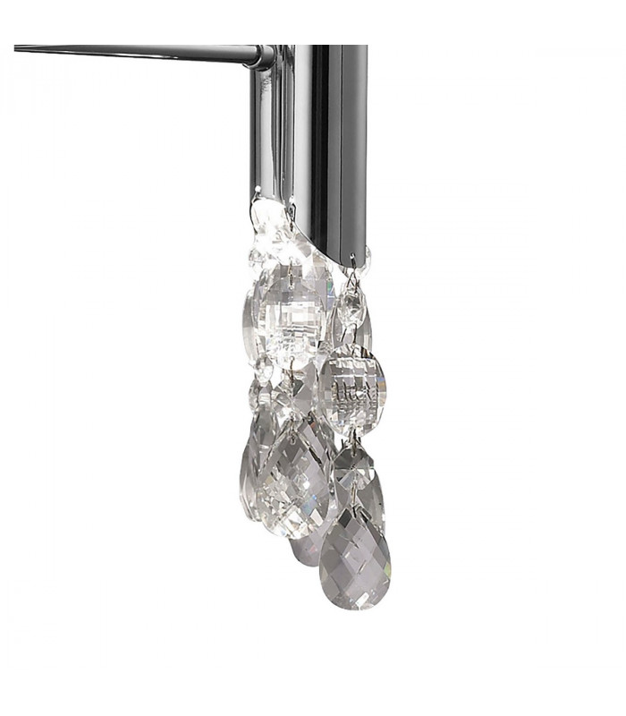 Tiffany Pendant 4+4 Light E14+G9 Polished Chrome With Cream Shades & Clear Crystal-8