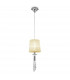 Tiffany Pendant 1+1 Light E27+G9 Polished Chrome With Cream Shade & Clear Crystal-1